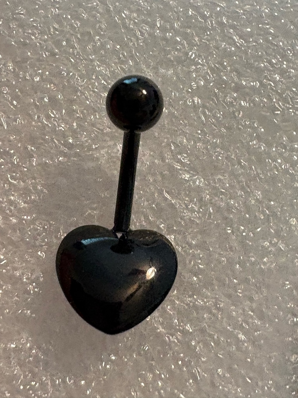 Belly Ring- Black Heart  Stainless Steel Naval Belly Button Ring